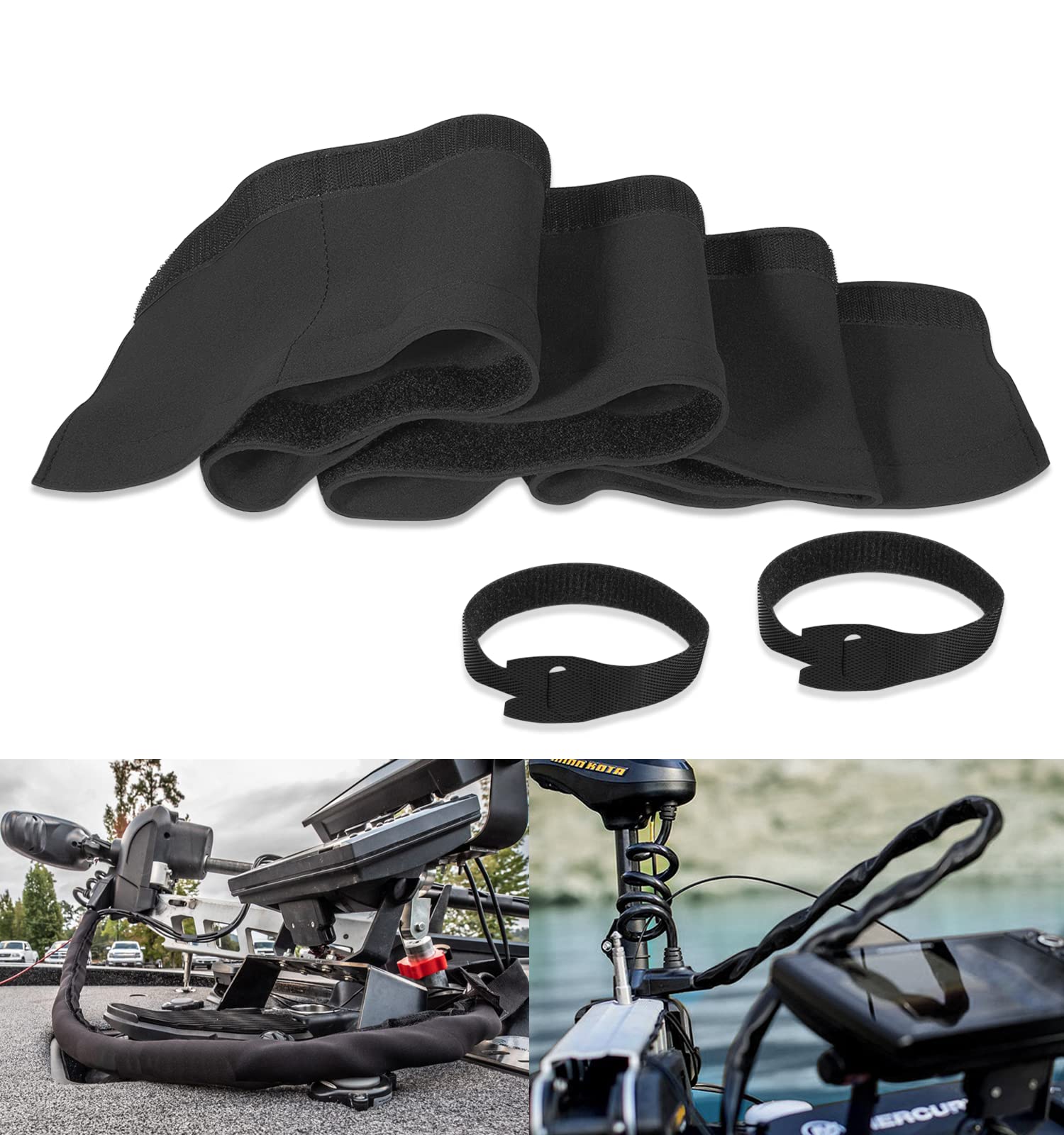 Trolling Motor Cable Sleeve, for Trolling Motor Cord Management to Hide and Cover Extension Cables, Neoprene Cable Sleeve Size 60in x 1.5in
