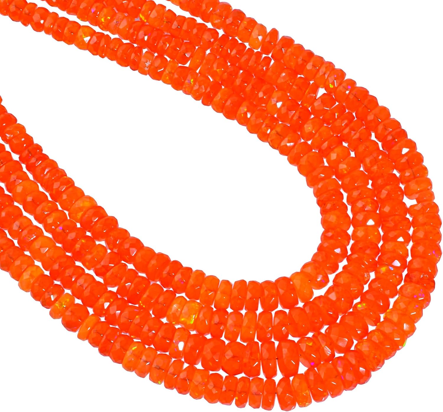 – AAA Quality Ethiopian Opal Rainbow Fire Opal Gemstone Beads Plain Rondelle Beads Opal, 4-5MM Ethiopian Opal Strand for Jewelry Making Beads (Black Etheopian Opal)