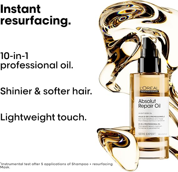 L'Oréal Professionnel Paris Serie Expert Absolut Repair 10 In 1 10 Effective Miracle Hair Care Oil For Worn Hair 90ml