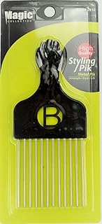 Pro Grade Magic Hair Pick Afro Pick Styling Pik Metal Pik (Pack of 6) 6.65 Inch