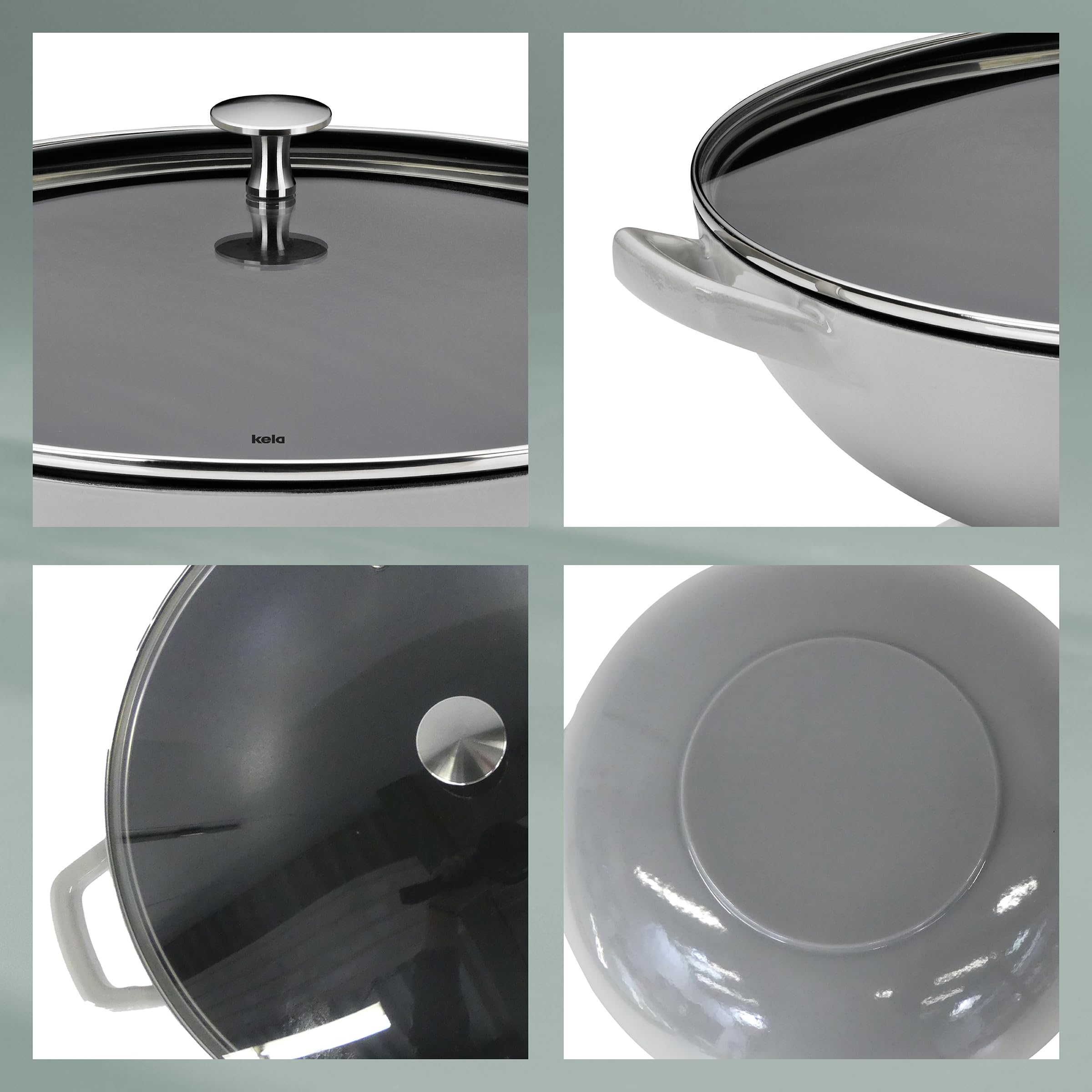 Wok, gietijzer, groen, 36 cm online kopen?| Dille & Kamille