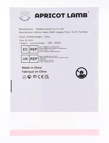 Miniatura 9 de Apricot Lamb Baby Lovey - Sonajero suave de cordero, animal de peluche para recién nacido, agitador suave con agarre de mano para más de 0 meses