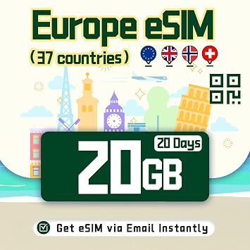 Europe eSIM  | 20GB 20Days  | QR  | 30  | 5G/4G  &  |   |