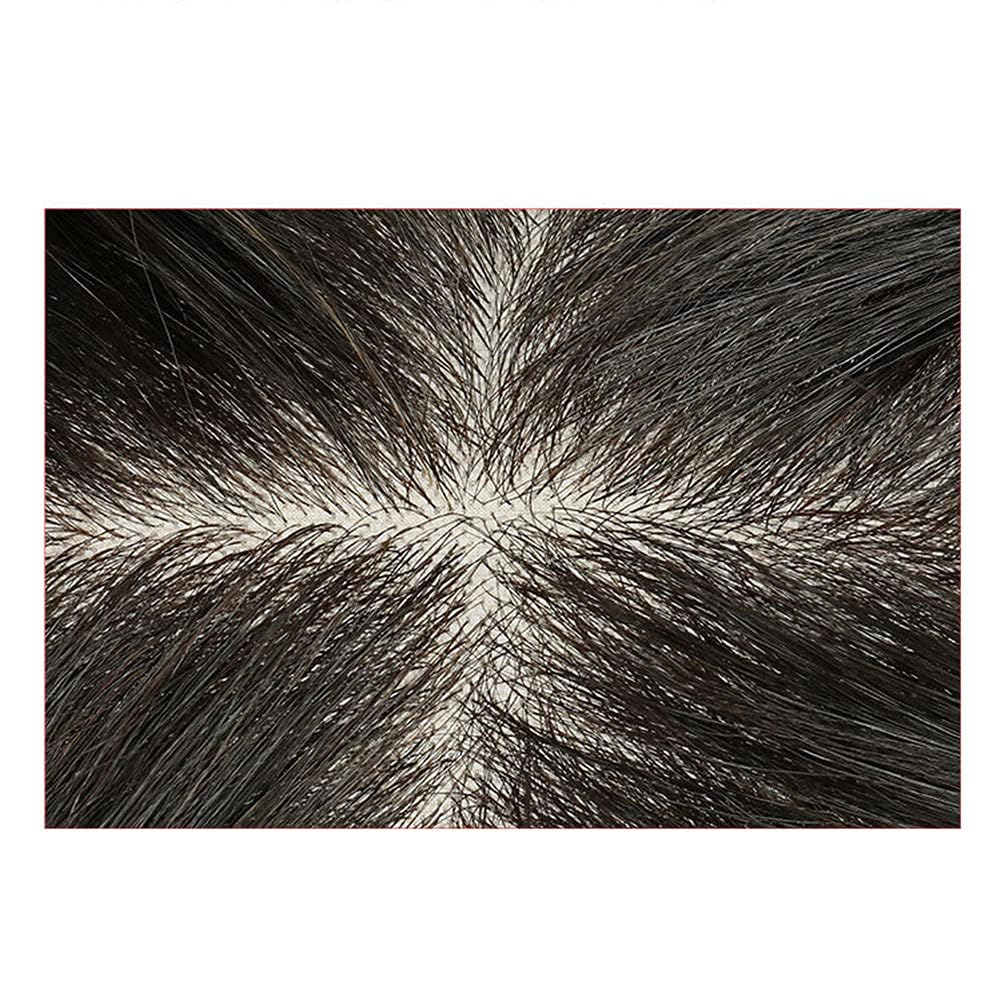 Real Human Hair Toppers PU Similar Silk Base 12x14cm Women Topper or Toupee Wiglet Top Thin Loss Hairpiece (Brown,20cm/8 Inch)