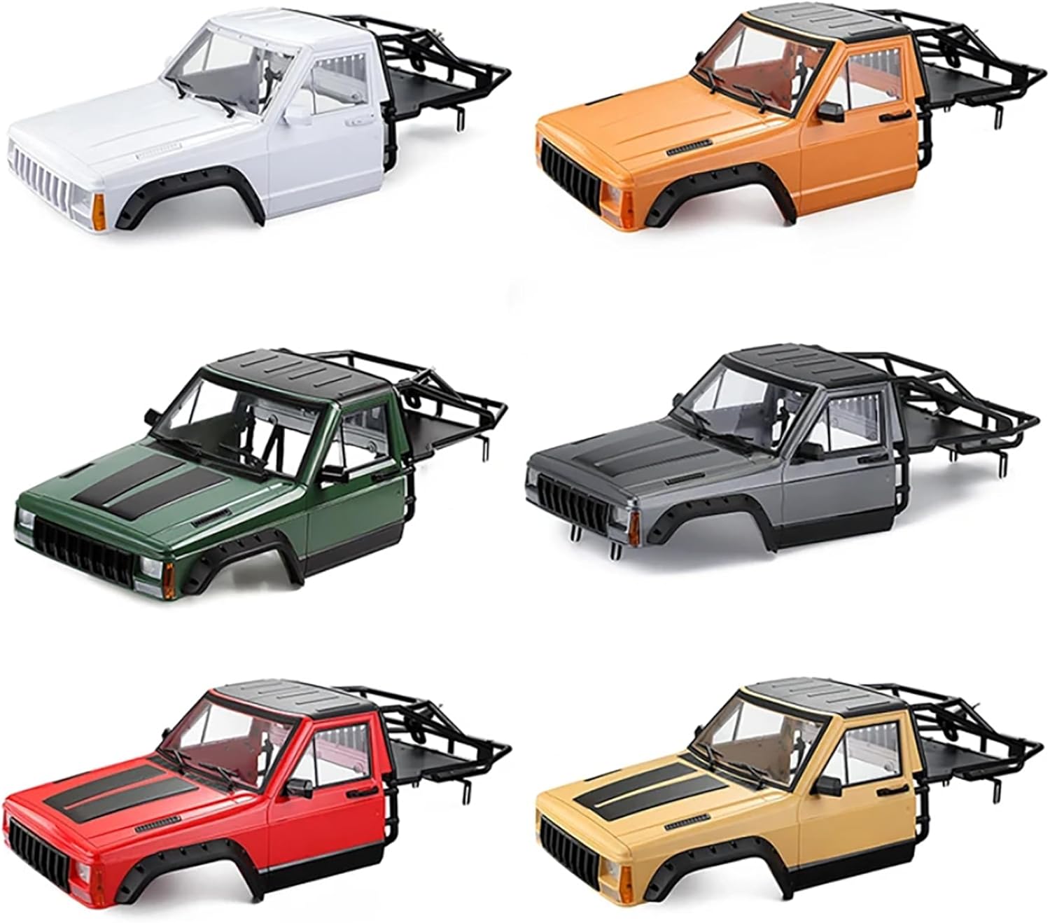 Hard Plastic RC Crawler Body Cab & Back-Half Cage Body Car Shell Upgrades Part for 1/10 RC Crawler Car for Axial SCX10 II 90046 TRX4 Redcat GEN8 (Army Green)