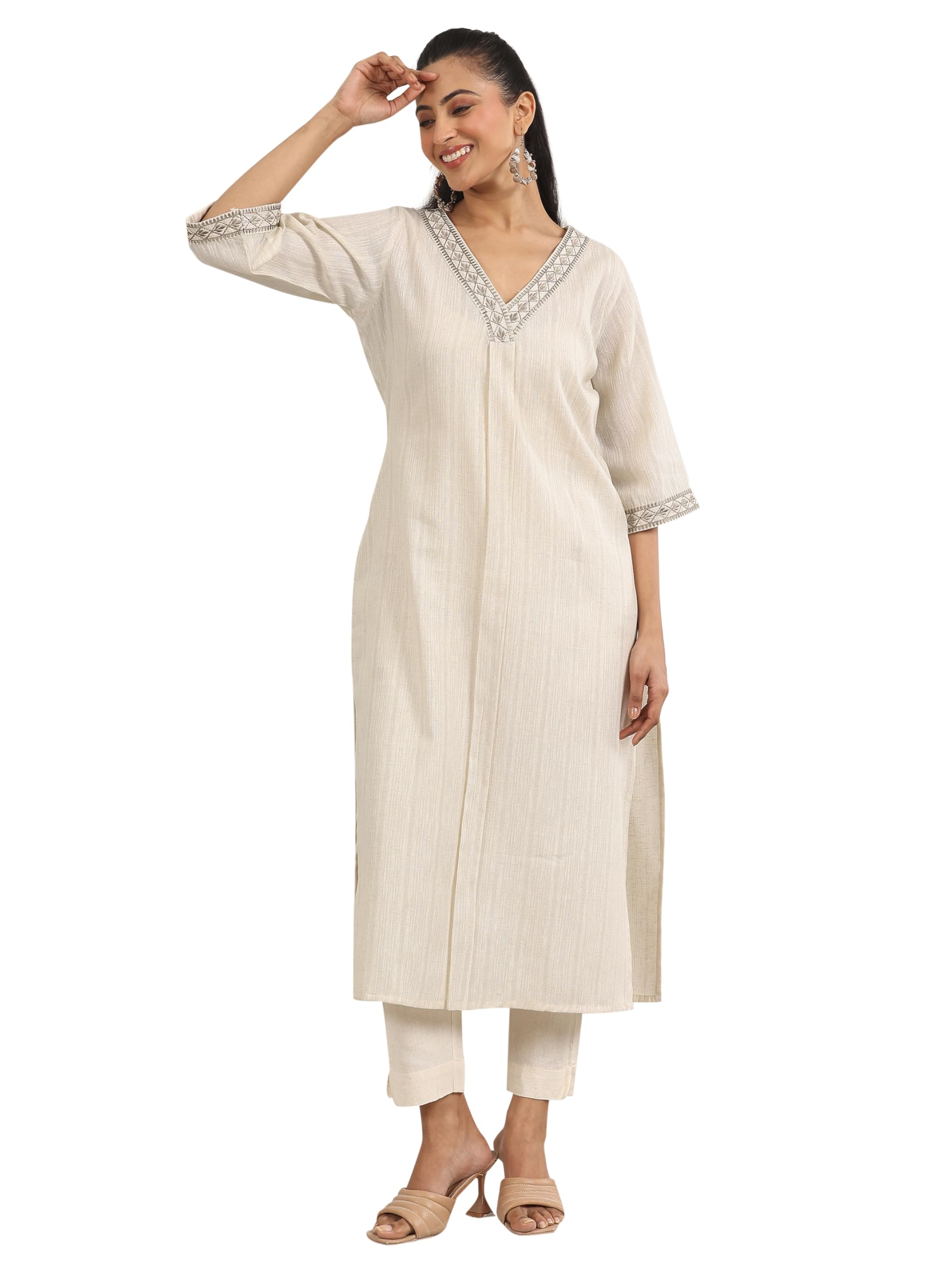 libas Womens Solid Cotton Blend Straight Kurta for Women-picture-31