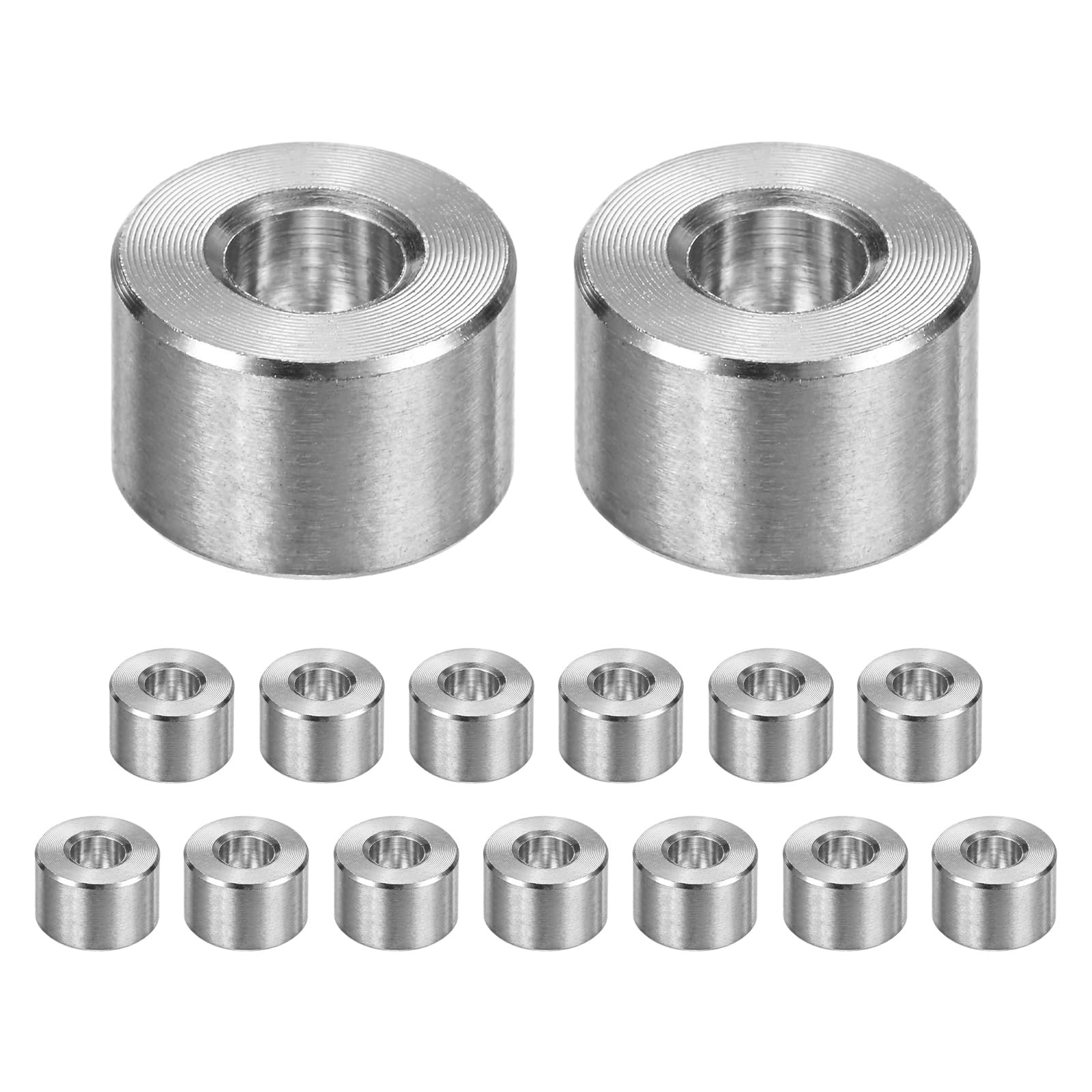 M METERXITY 15PCS M6 304 Stainless Steel Spacers 6mm ID x 14mm OD x 9mm l Metal Screw Standoff Bushing Plain Finish Round Spacer 304 Stainless Steel for Screws Bolts Silver