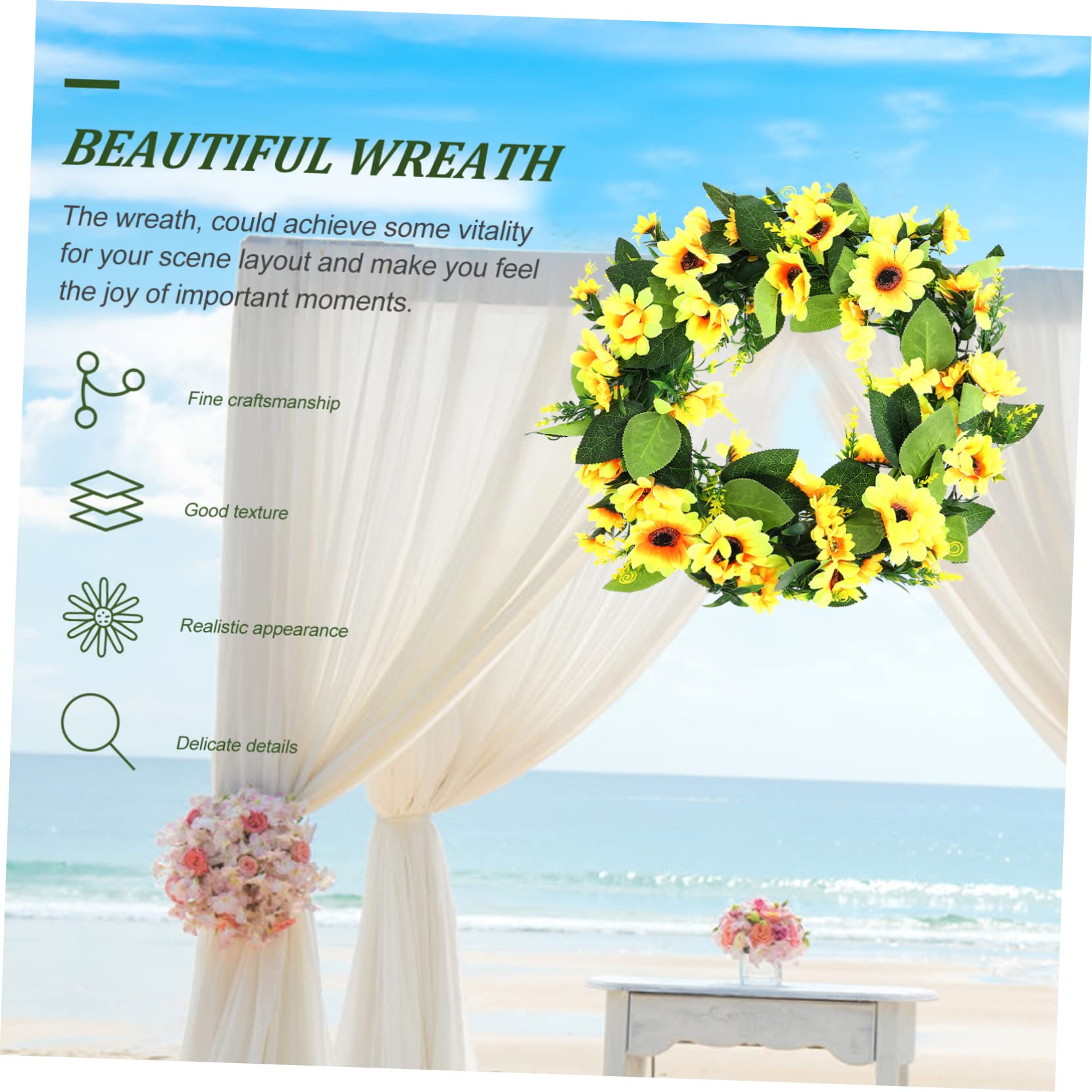 Künstlicher Sonnenblumenkranz Dekorativer Türkranz Für Hochzeiten Feste Heimdekoration Langlebig Und Pflegeleicht Für Innen Und Außenbereiche Mit Realistischem Design