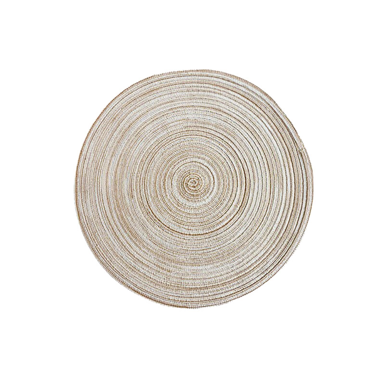 Manteles individuales lavables (6 unidades, redondos, modernos, poliéster, beige, lavables, 38 x 38 cm)