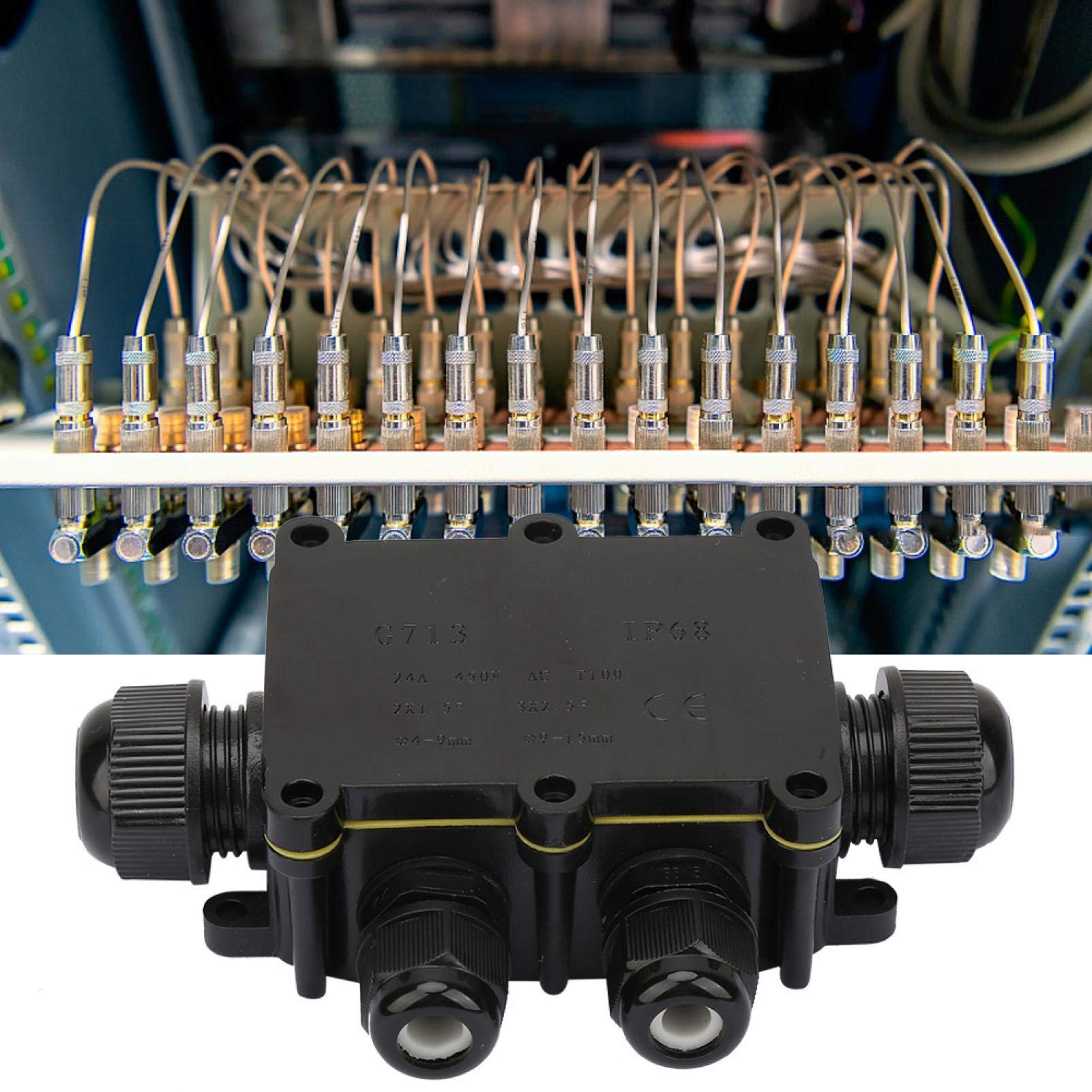 Outdoor Junction Box,2 Way/3Way/4Way IP68 Waterproof Junction Box Electrical Enclosure Cable Connecting Terminal Block(4way) - Image 3