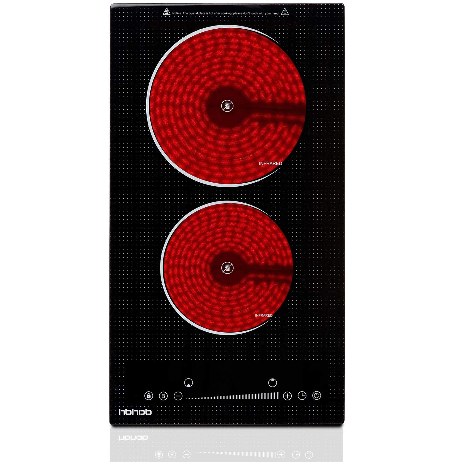 two burner ceramic cooktop
