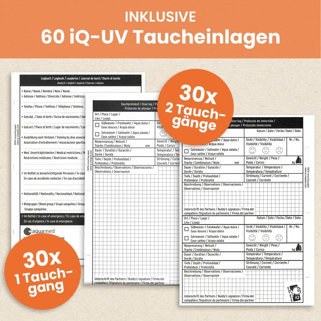 iQ-Company Logbook XS Bites - Diario de Buceo, Talla única