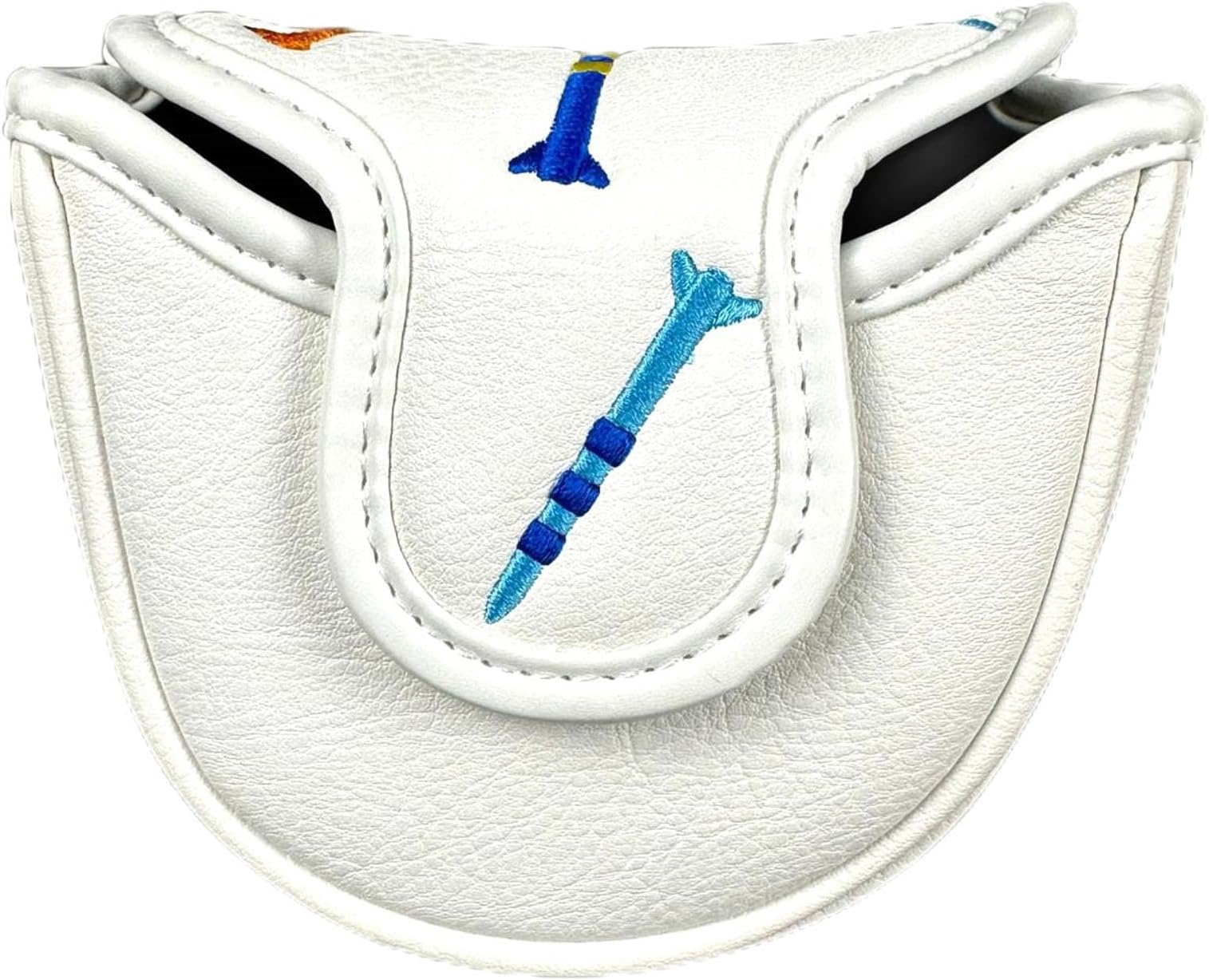 CALANDIS™ Golf Mallet Putter Head Cover Protective Sleeve Golf Mallet Putter Headcover White Half Circle | Club Head Covers | Golf Accessories | Golf
