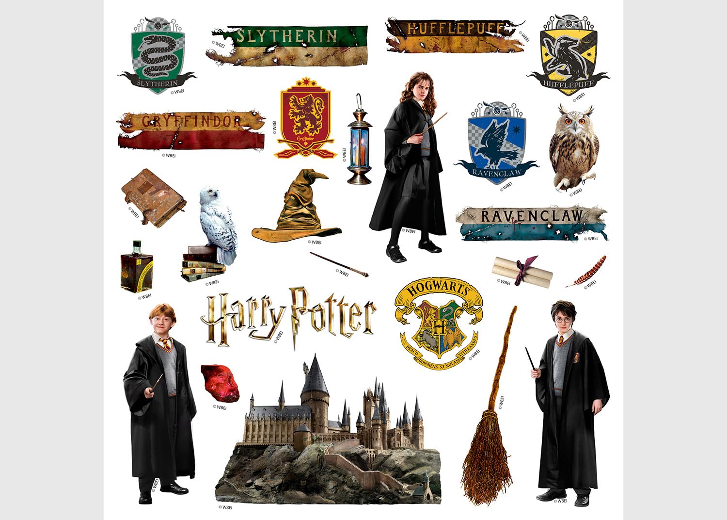 Harry Potter Hogwart naklejki ścienne do pokoju dziecięcego, tatuaż ścienny chłopiec dekoracja AG Design 30 x 30 cm | ADKS 3838