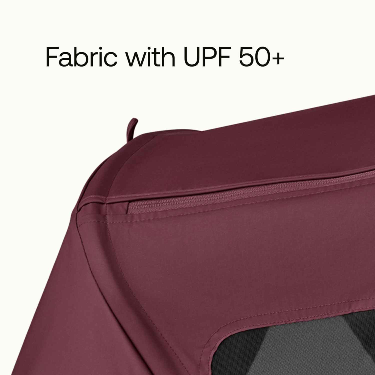 Bugaboo Breezy Sun Canopy with Ventilation Panels & Built-in Mosquito Net – Compatible with Bugaboo Donkey Strollers – UPF 50+ Fabric & Water-Repellent Protection - Dark Cherry