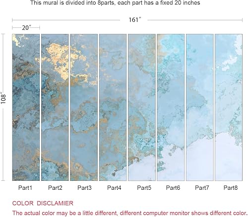 Vista 5 de Papel tapiz abstracto con textura de mármol azul dorado (no se despega y pega) Wm10,WM10,Wm11,Wm12,Wm13,Wm14,WM15,WM16,Wm17,WM18,Wm19,Wm21,Fondo