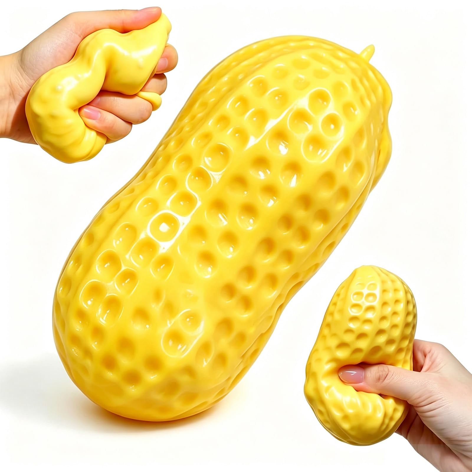 Crunchy Soap Squishy Asmr Stress Ball, Realistic Bar Soap Shape Bead-Filled Crunchy Squishy,Soaps Squeezer Stress Relief Toy,Fidget Toy for Office Desk Anxiety Relief (Peanut-E, one-size)