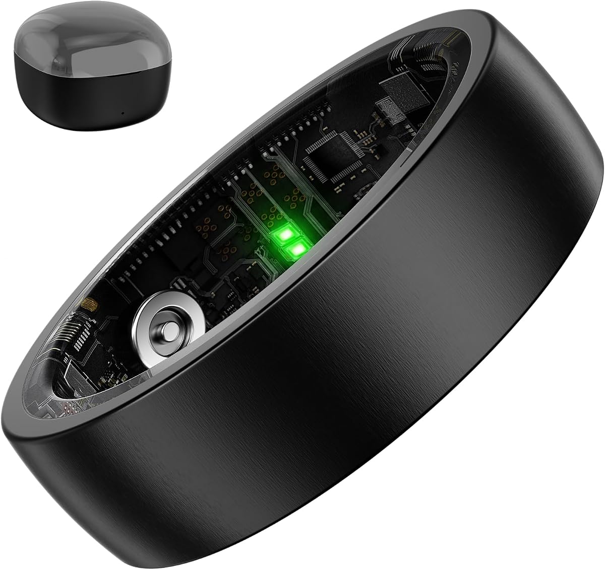 Smart Ring Mujeres Hombres, Rastreador de actividad física, Sin suscripción, Sueño, Negro 10 | Anillo Fitness para Hombres y Mujeres, SpO2, Temperatura, Monitor de Sueño, IP68 Resistente al Agua, Carga Doble, Acero Inoxidable, 12 Deportes