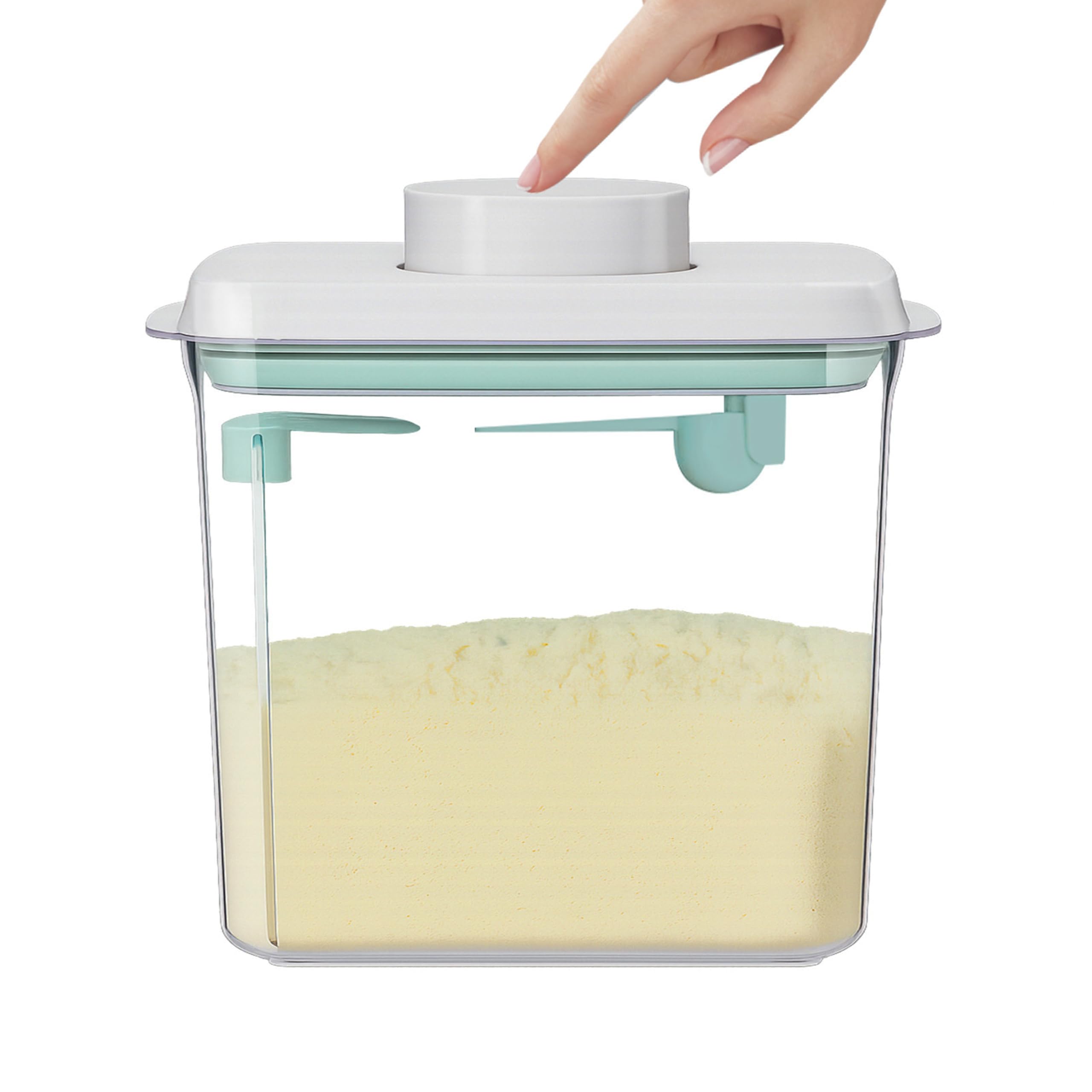 Dispensador de Polvo de Fórmula,1700 ml Caja Portátil Leche en Polvo,Sin BPA,Recipientes Herméticos para Alimentos con Cuchara,Caja Almacenamiento Leche en Snacks,Cereales