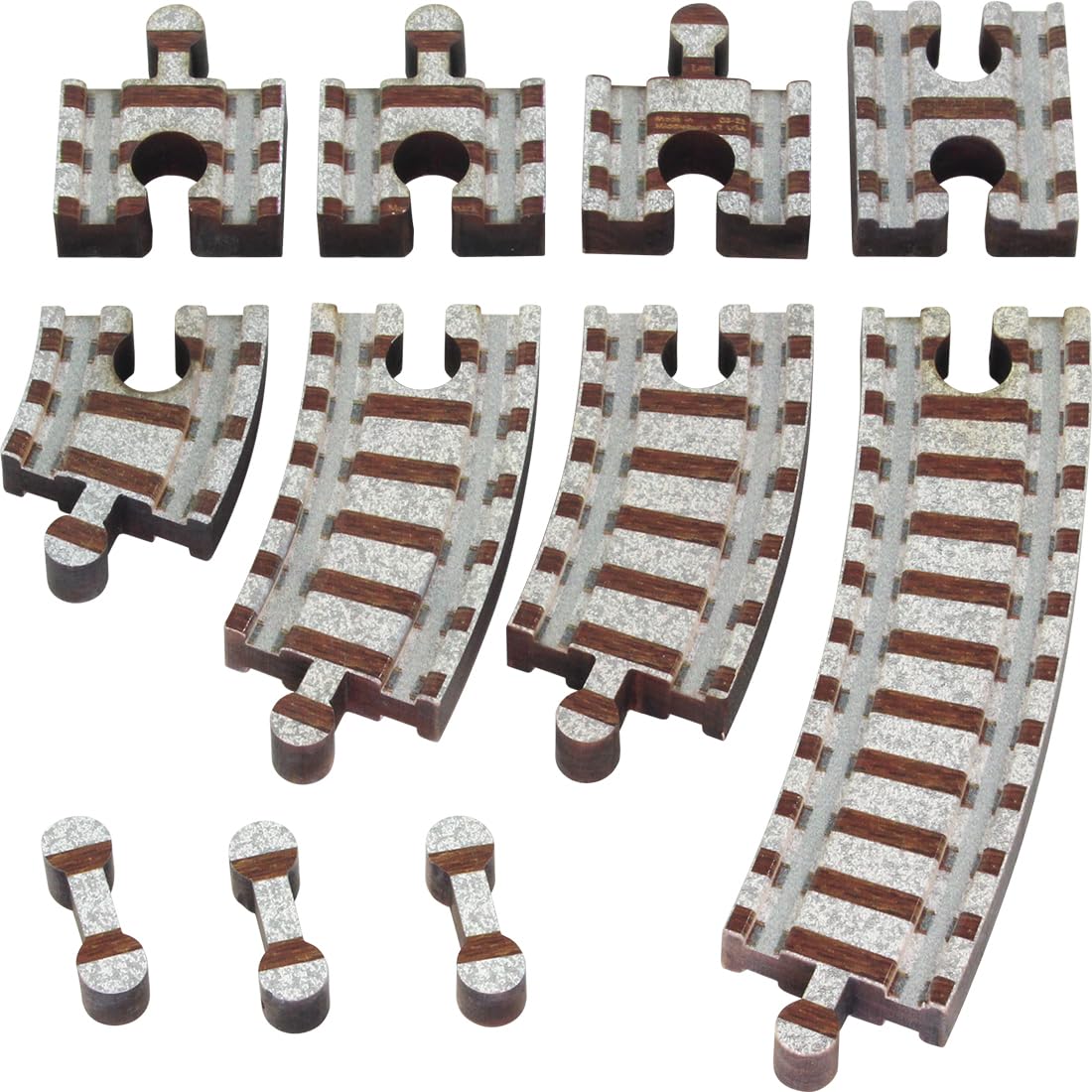 Wooden Train Track - Connector Pack - Made in USA - 11 Pieces