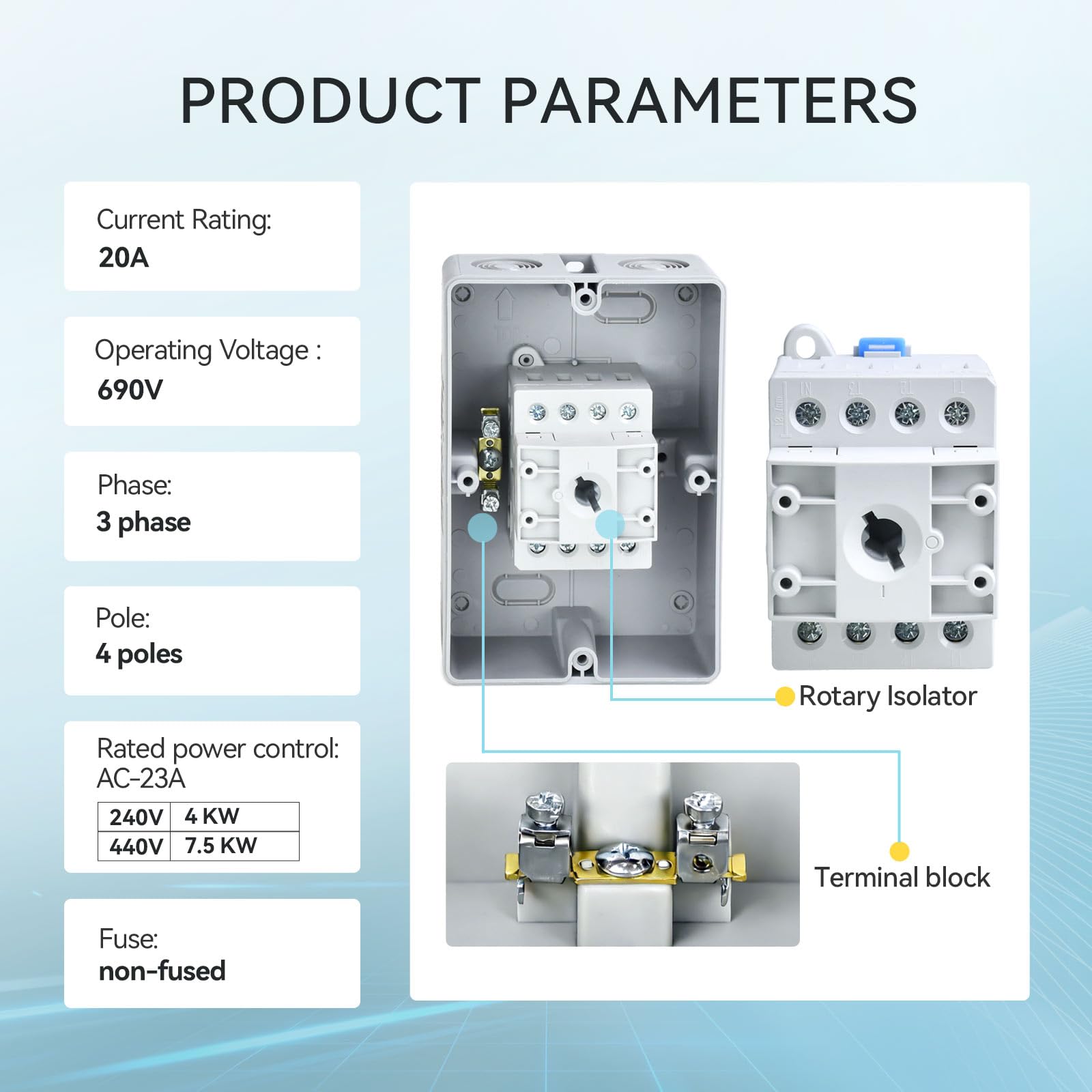 External Isolation Switch Keyed Protection Box Snapklik.com : 32A Disconnect Switch Box Outdoor, Isolator Switch, 4 ...