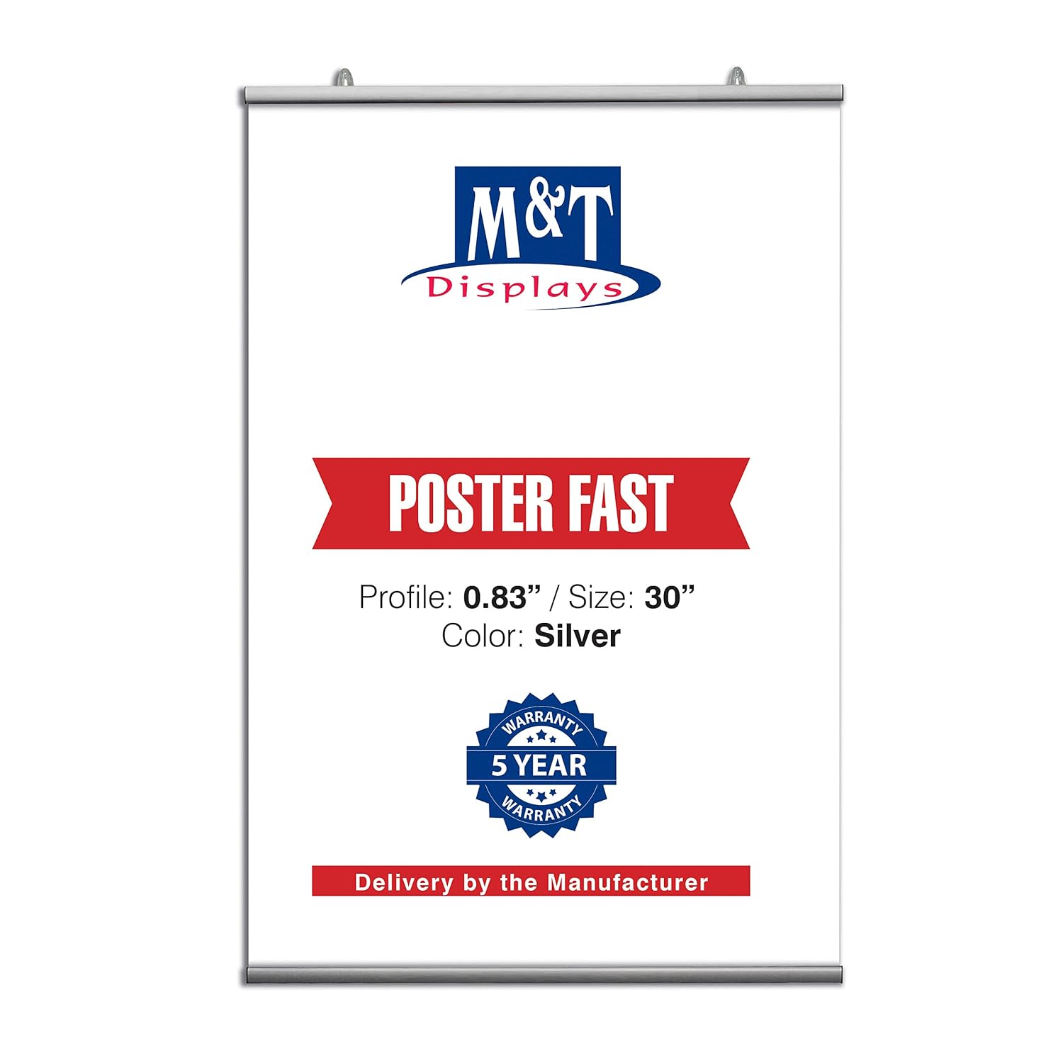 M&T Displays Poster Fast Hanger Set 48 inch Wall Mounting Silver Aluminum Reusable Advertising Announcement Messages Brochure Paper Sign Holder Indoor - Image 9
