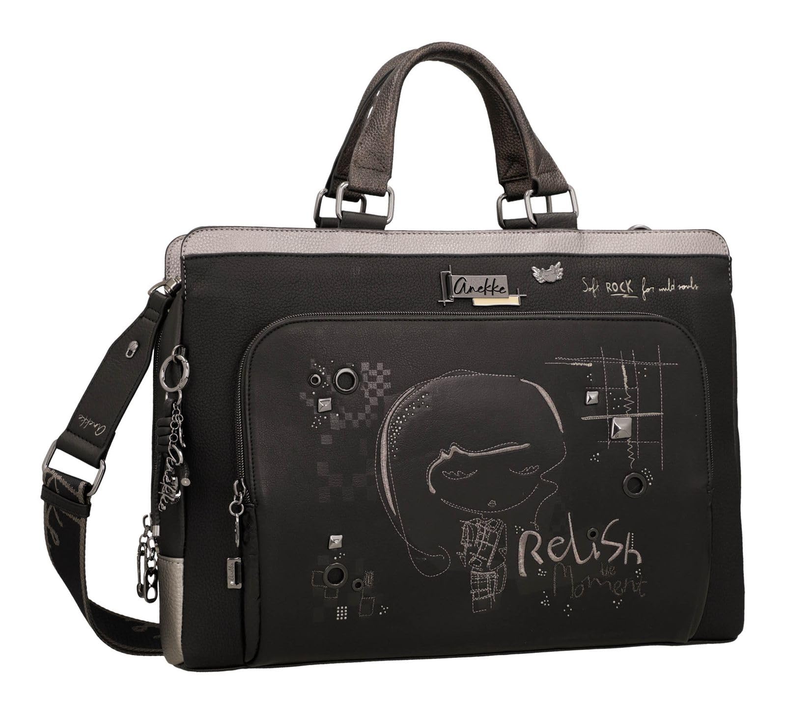 Anekke torba na laptopa torba na laptopa z kieszenią na laptopa Iron Briefcase wielokolorowy czarny