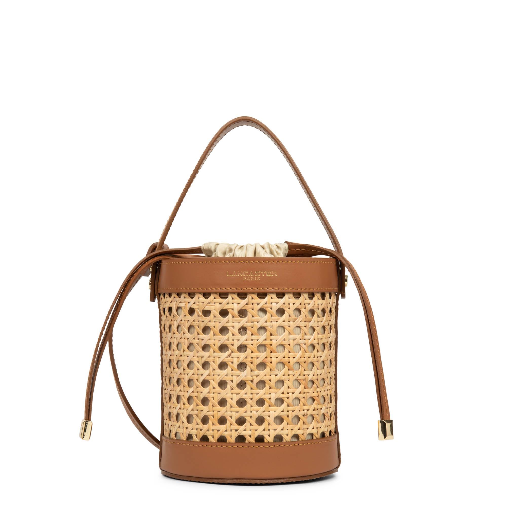 Sac seau Lancaster en cannage rotin petit modèle chic