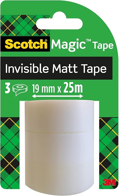 Scotch Magic Tape - 3 Refill Rolls - 19mmx25m, 3 Count (Pack of 1)