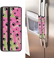 Vista 40 de Juego de 2 fundas para manija de puerta de refrigerador con estampado de copos de nieve de aguacate, protector de manija de puerta de cocina lavable