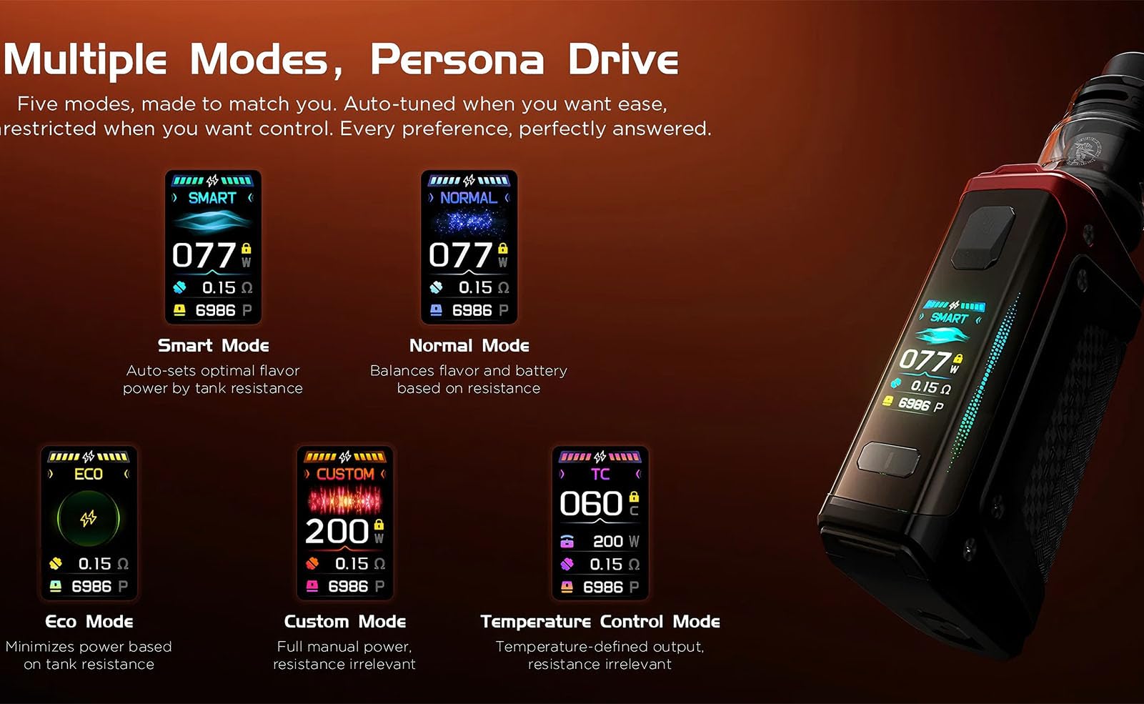 GEEKVAPE Aegis Legend 5 Mod |200W Various Working Mode: ECO/SMART/NORMAL/CUSTOM/TC Support, Support Z Sub Ohm Tank/Z Nano 2 Tank/Z Fli 2 Tank, (No Tank/No Coil) (Frost Silber)