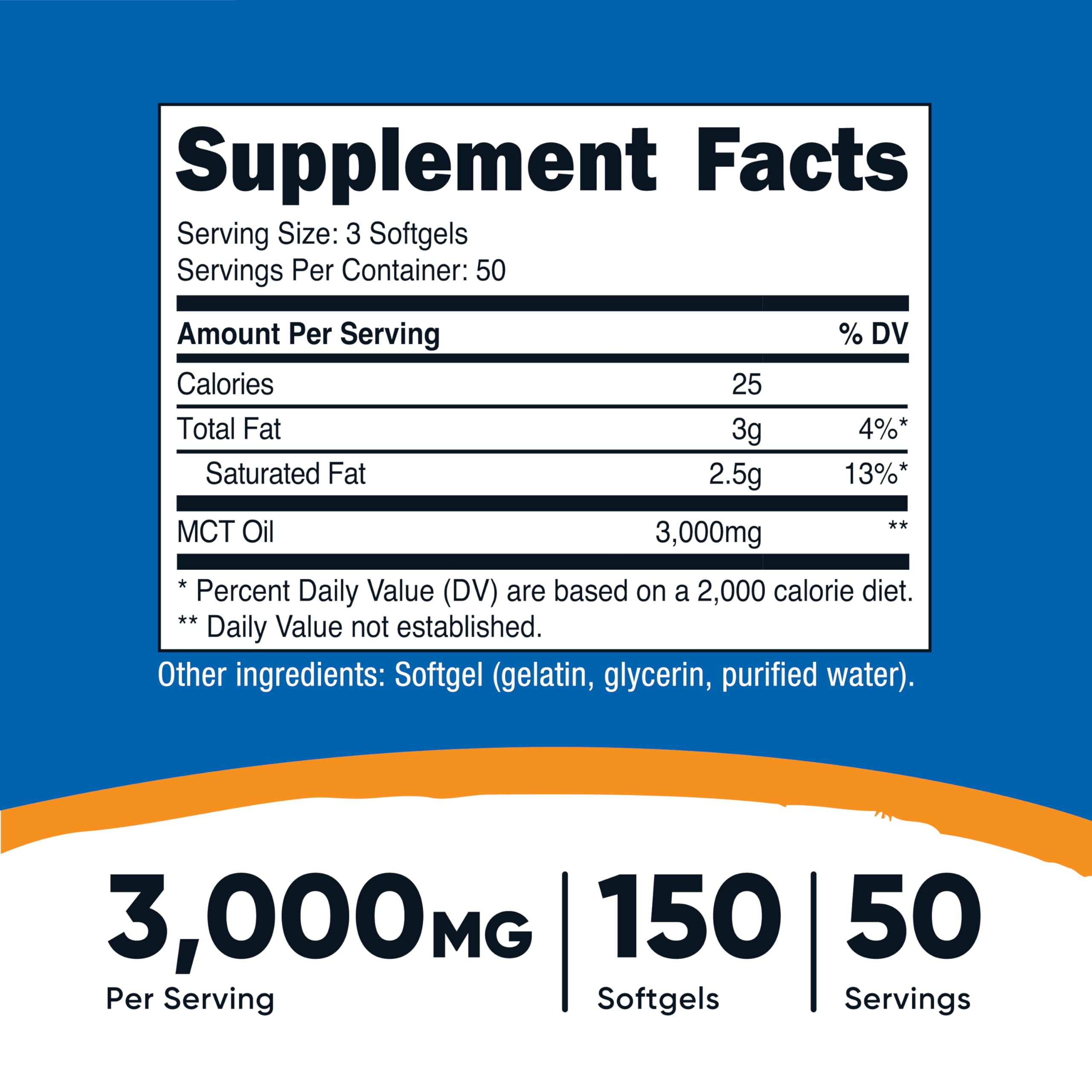 Nutricost MCT Oil Softgels 1000mg, 150 SFG (3,000mg Serv) — Amazon image 2