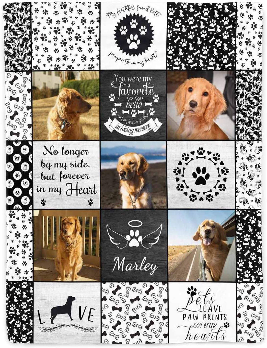 Artsadd Personalized Cat Photo Blanket for Pet Memorial Gifts, Customized Memorial Cat Throw Blanket Custom in Loving Memory of Cat Bed Blanket for Sympathy Souvenir Gifts for Pet Lover 50x60