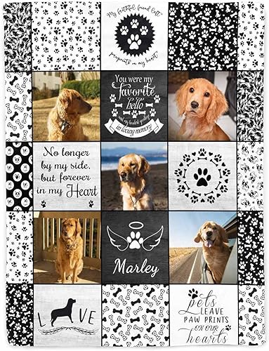 Artsadd Manta de cama conmemorativa personalizada para mascotas, para regalos de condolencias, manta personalizada en memoria amorosa de recuerdo,