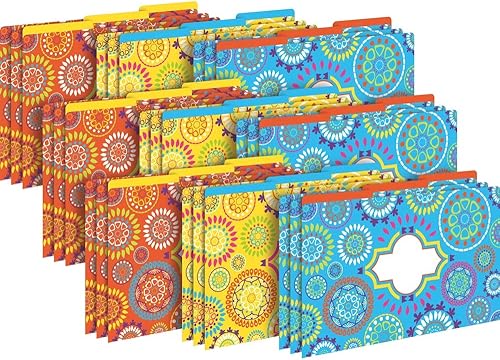 Barker Creek Paquete de 27 carpetas de archivos legales, marroquíes, multicolor, 27 carpetas de archivos de tamaño legal con patrón marroquí, 9 cada