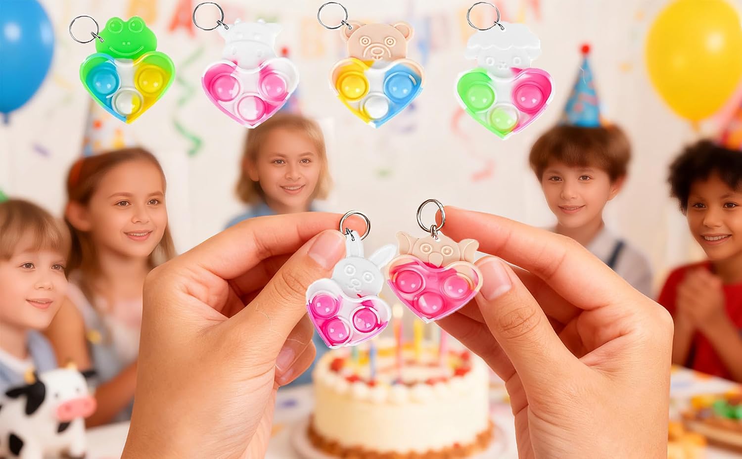 Valentine Present Wrapped Mini Heart Toys for Kids Children Classroom Students Gifts from Teacher,Birthday Party Favors (24 heart without card)