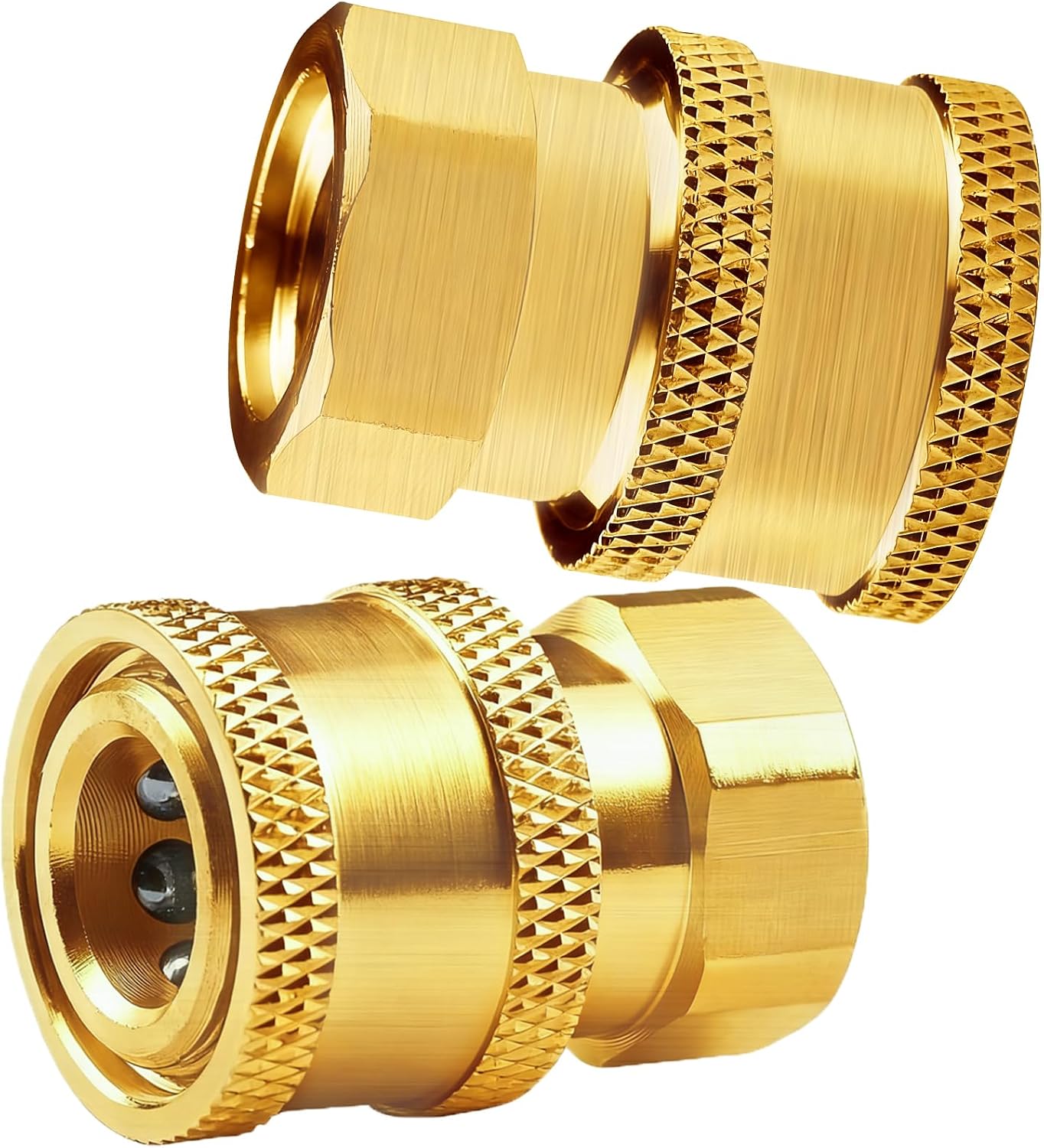 Pressure Washer Couplers Brass Fittings, 2 Pack 3/8 inch Quick Connect to Female NPT Socket (3/8 inch NPT)