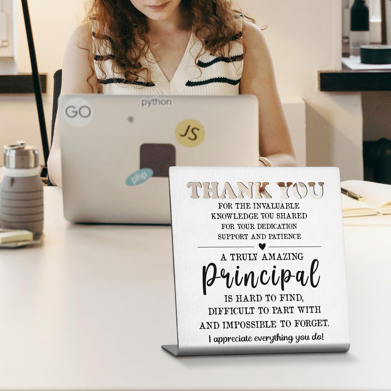 Thank You Principal Appreciation Gift for Men Women, School Principal Gift, Best Principal Gifts, Retirement Going Away Goodbye Farewell Leaving Gifts, Metal Decorative Signs Plaques SL46 - Image 2