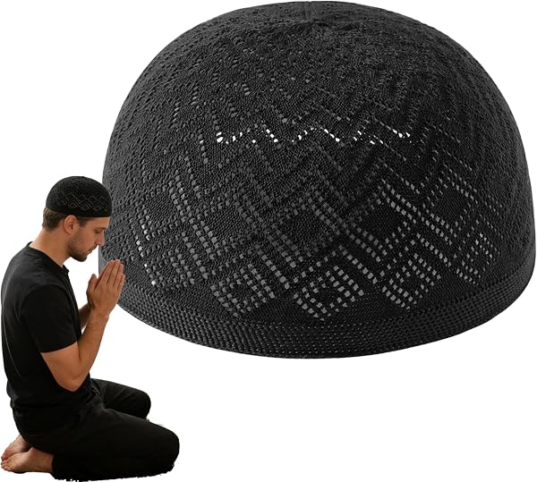 Generico Cappello Kufi,Berretto Elegante Elasticizzato e Ricamato, Comodo,Copricapo all'Uncinetto Uomo | per papà Marito Figlio Amici Famiglia Regalo - 1