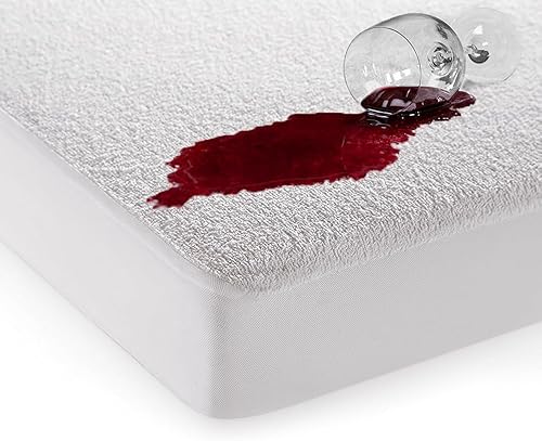 Threadmill Protector de colchón impermeable prémium para cama de tamaño matrimonial, parte superior de rizo suave, refrescante, silencioso, lavable