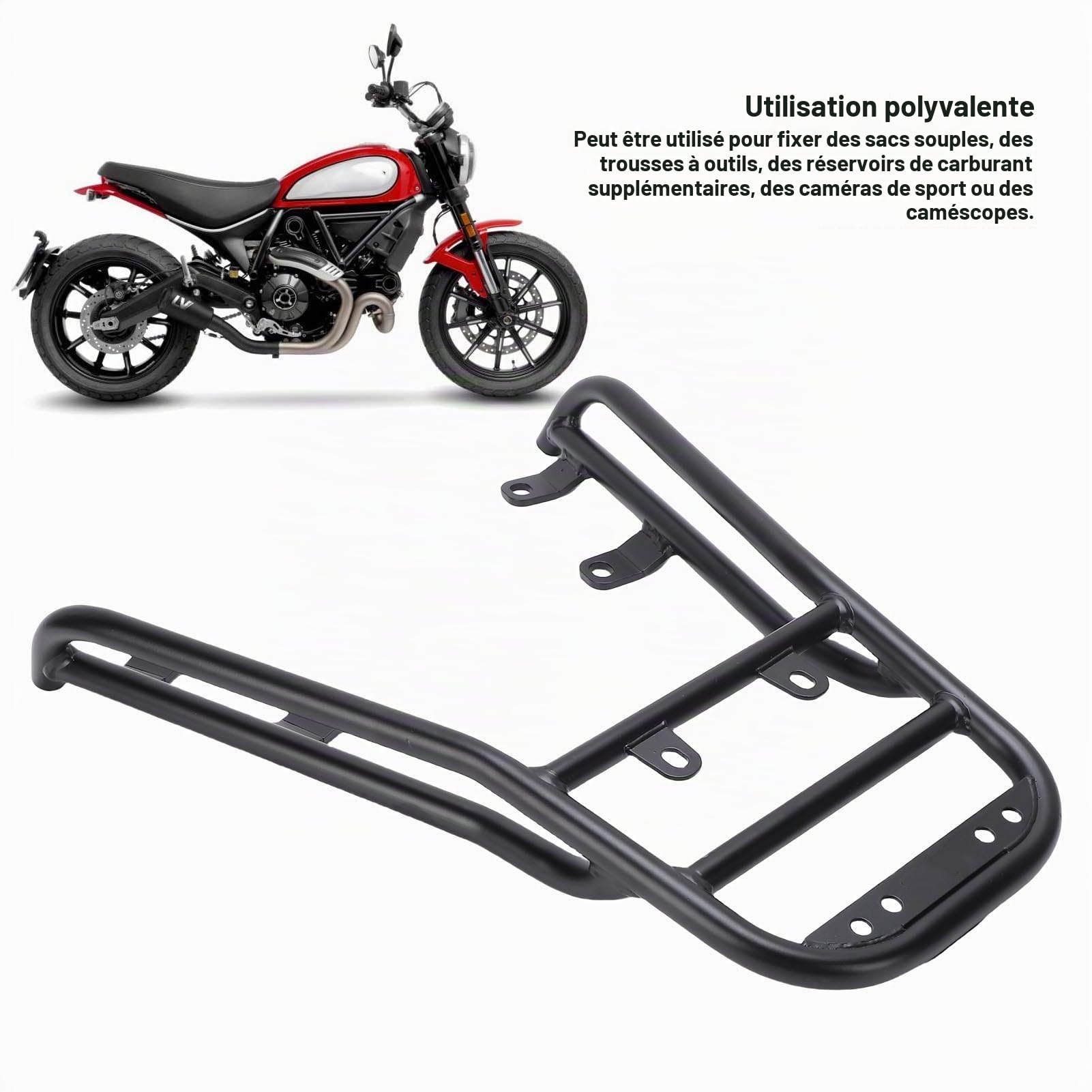 Ausla Support de Bagages Arrière Porte-cargo pour Scrambler 800 2023-2025, Support Haute Résistance avec capacité de 10 Kg, Tubes sans soudure.