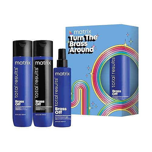 MATRIX Total Results Brass Off Color Depositing Blue Shampoo Refreshes Hair Neutralizes Brassy Tones in Lightened Brunettes For Color Treated Hair