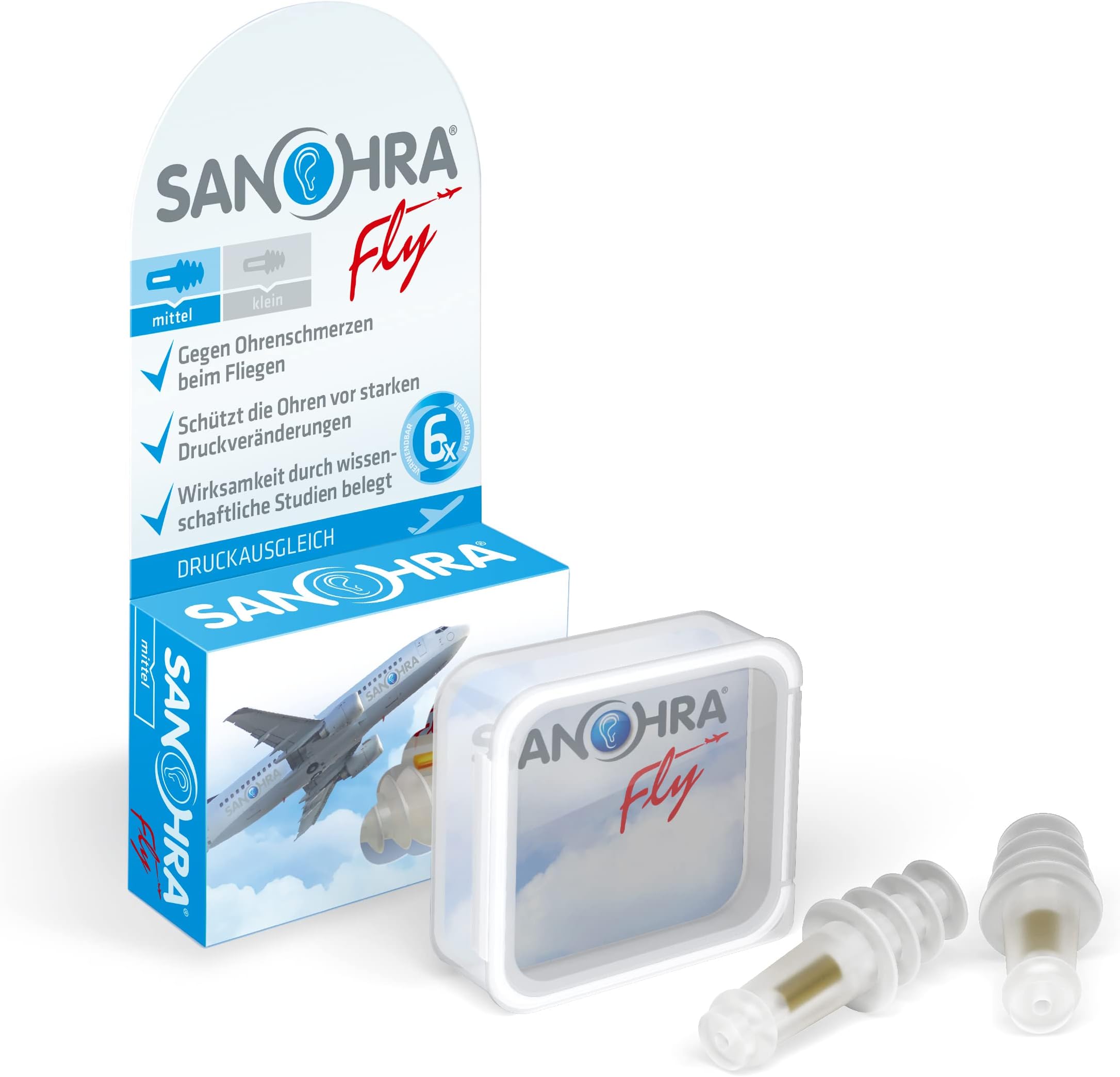Sanohra fly for Adults, earplugs with Patented Filter Against Earache While Flying