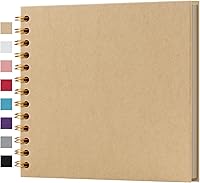 Potricher 7x7 Inch Yellow Hardcover DIY Scrapbook Album - 40 Pages Kraft Paper Memory Book for Weddings, Anniversaries & Family