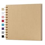 potricher 7 x 7 Inch DIY Scrapbook Album 40 Pages Hardcover Kraft Paper Scrap Book Photo Albums Memory Book for Wedding and Anniversary Family &lpar;Yellow&comma; 7 Inch&rpar;