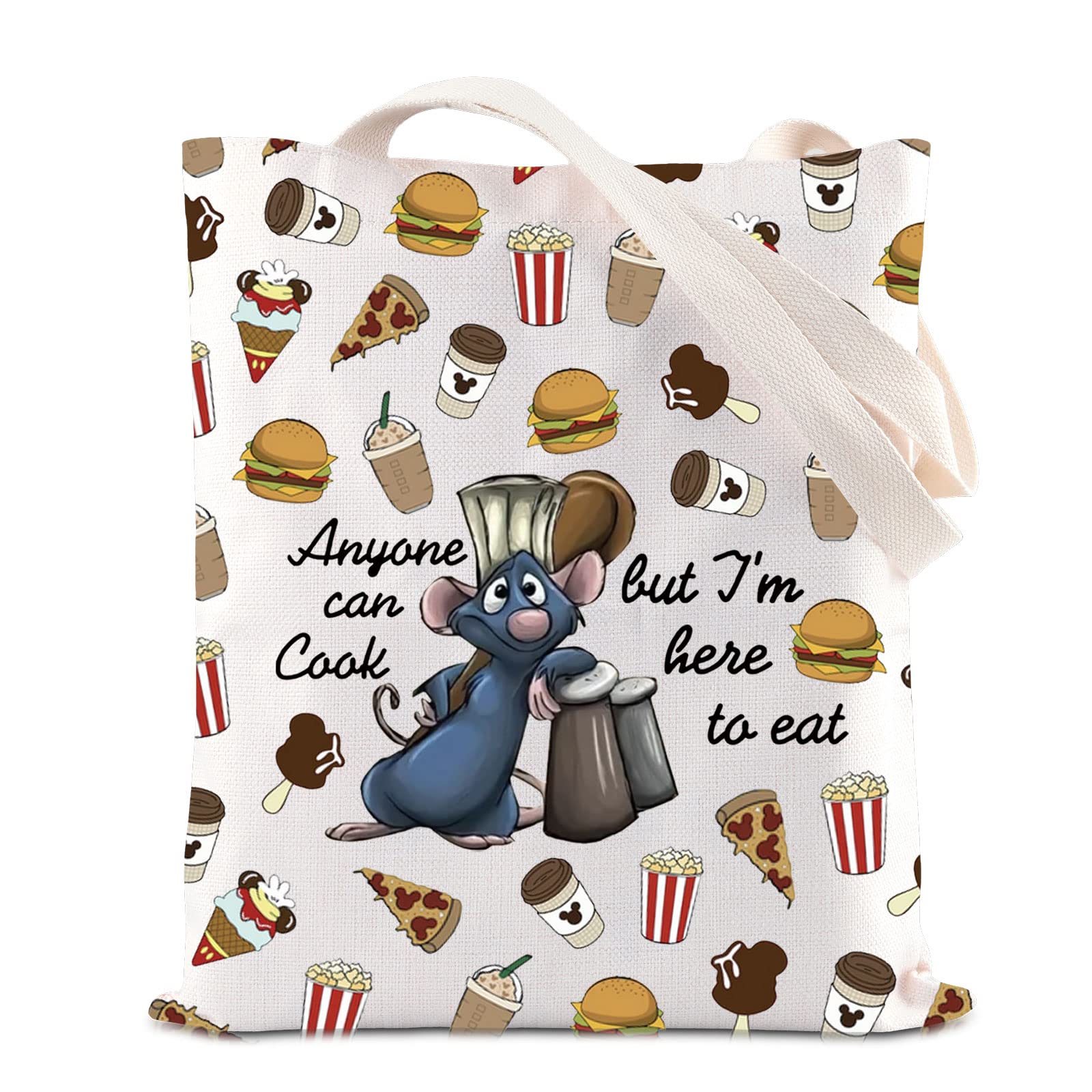 FOTAP Remy Quote Gift Anyone Can Cook Quote Makeup Bag Gift Remy Inspired Zipper Pouch Mouse Chef Cosmetic Bag (anyone cook Tote)