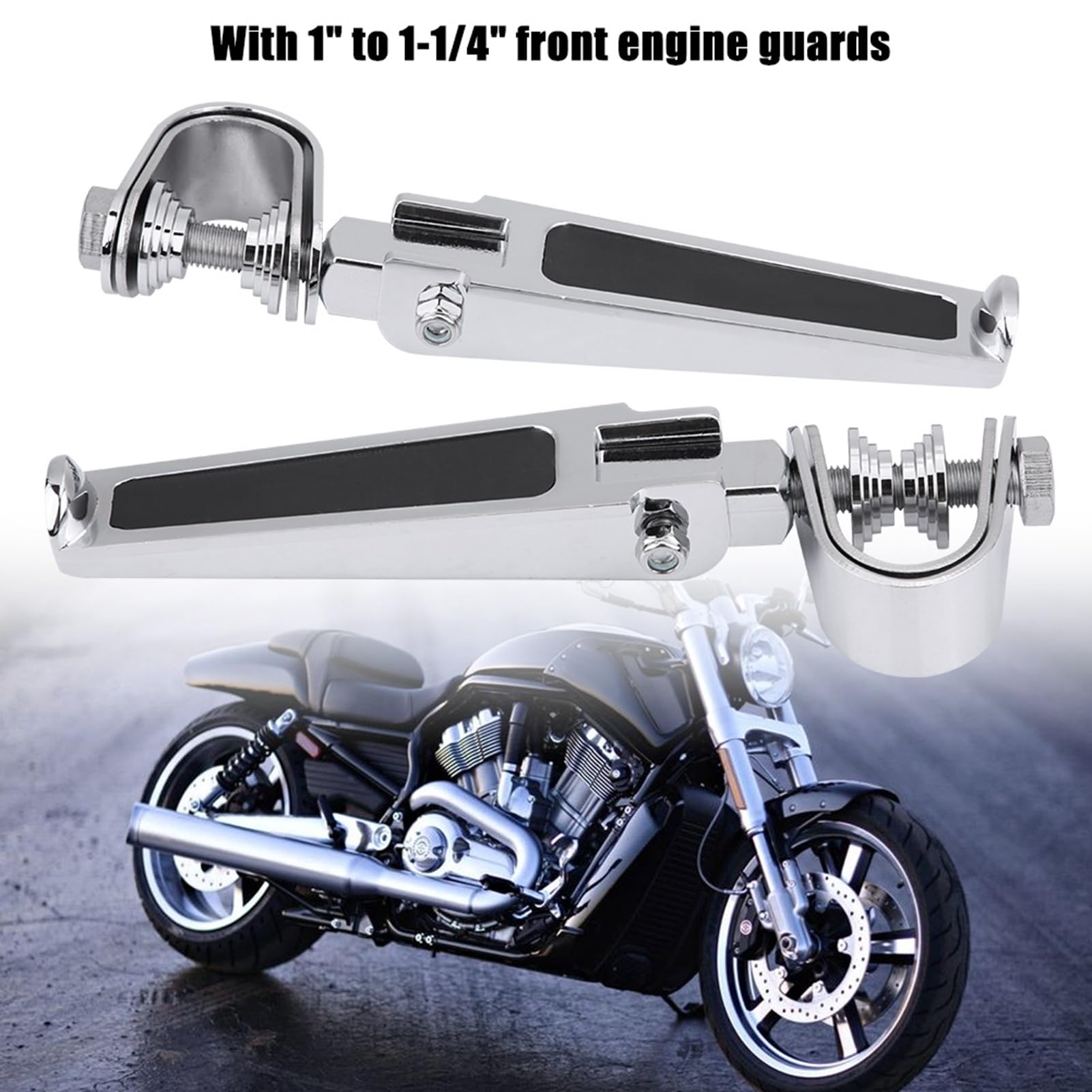 Pedaliera per motocicletta Pedane passeggero posteriori Pedane per moto con morsetti paramotore per moto 1 a 1-1/4,Modifica/retrofit/prestazioni dell' auto