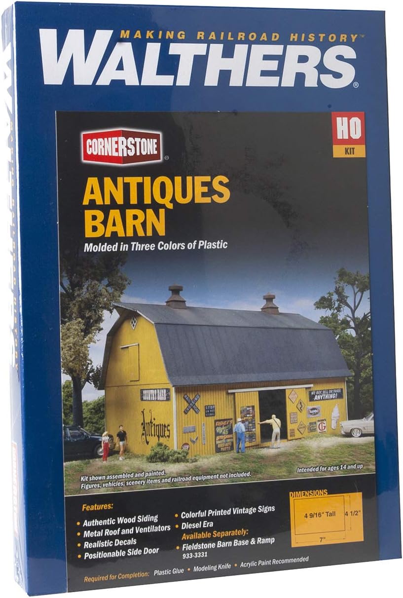 Walthers Cornerstone Antiques Barn 933-3339 HO Scale Model Railroad - Structure Kit