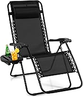 Vista 19 de Giantex Zero Gravity - Silla reclinable para patio al aire libre con portavasos y almohada extraíble, respaldo ajustable, silla de salón