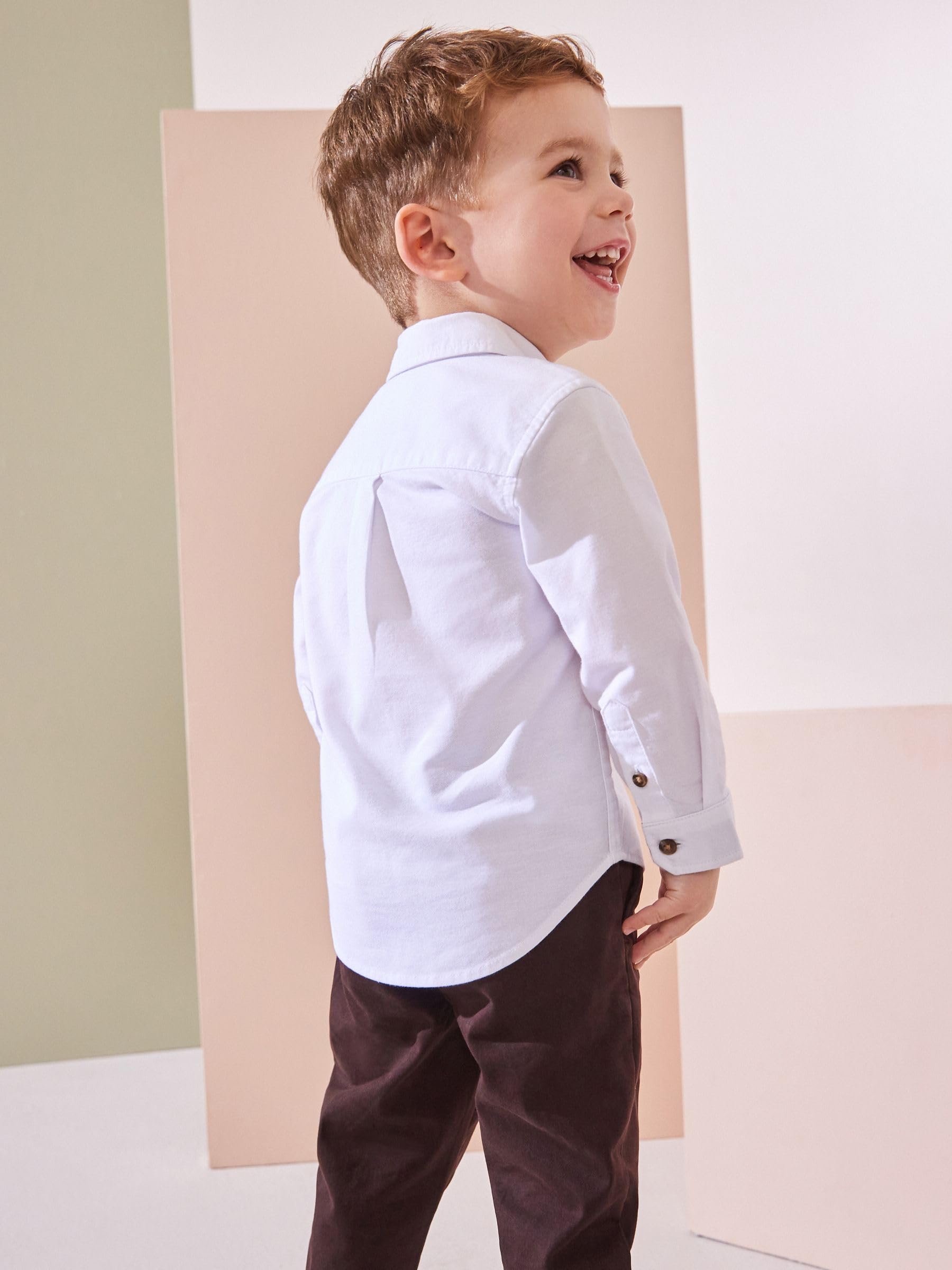 NEXT Garçon Chemise Oxford à Manches Longues White Character 18 Mois-24 Mois